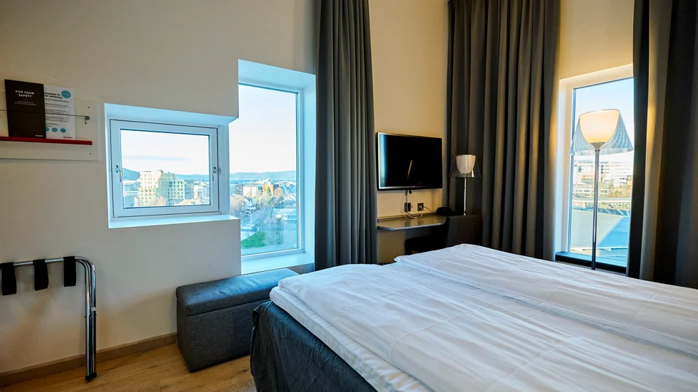 Ett hotellrum på Scandics hotell i norska Trondheim. Arkivbild.