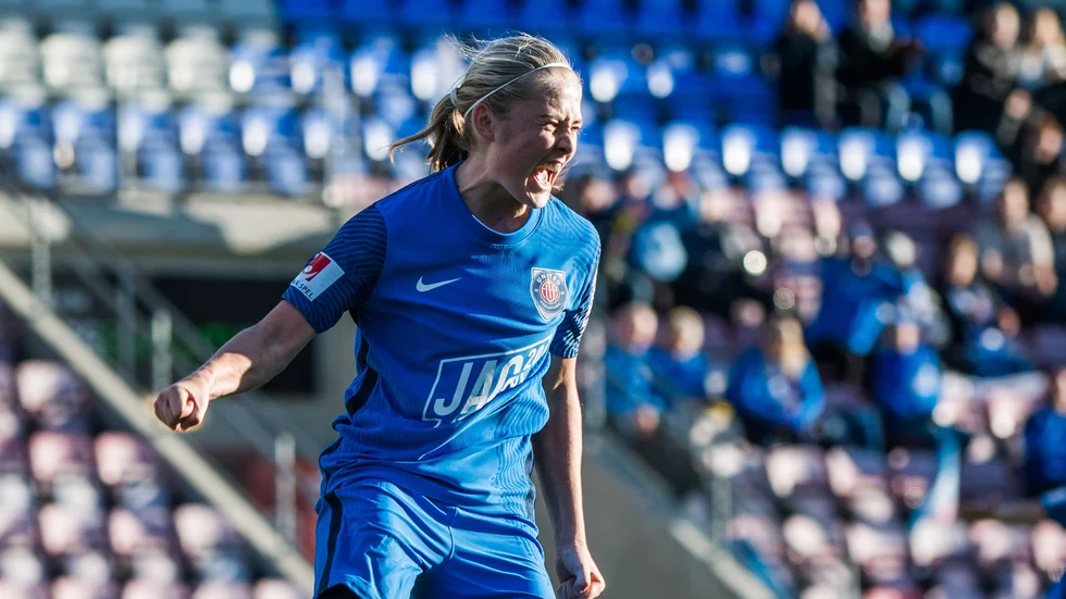 Paulina Nyström gjorde Uniteds mål mot norska ligalaget LSK Kvinner. (arkivbild)