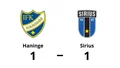 Oavgjort för Sirius på bortaplan mot Haninge