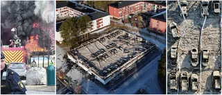 Se bilderna dagen efter våldsamma branden: Stor förödelse