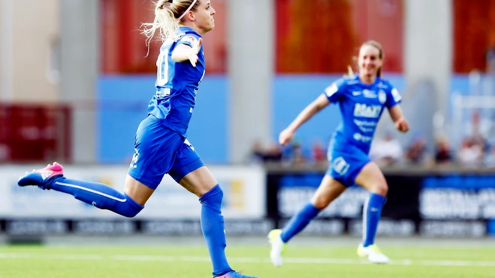 Olivia Schough, en av fyra Unitedspelare i EM-truppen.