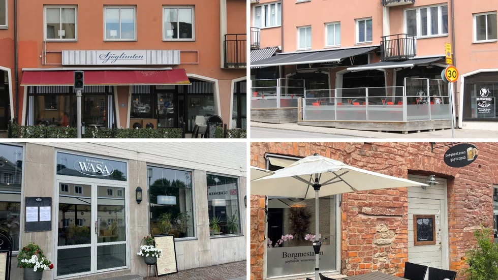 Restaurang Vänner & Vin (överst till vänster) och Restaurang Sjöglimten (överst till höger), båda i Motala samt Restaurang Wasa (nederst till vänster) och Borgmestaren (nederst till höger), båda i Vadstena, är några av de restauranger vi har ringt runt till angående de höjda livsmedelsprisernas påverkan på dem.