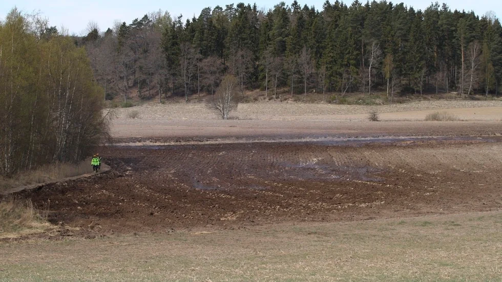 Svedjebruk på en åker orsakade larm om gräsbrand på lördagsförmiddagen.