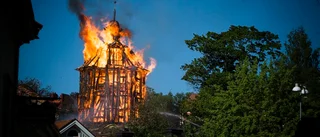Branden i Klocktornet skuggade Nyköpings silhuett