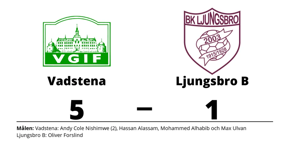 Vadstena GIF vann mot BK Ljungsbro B
