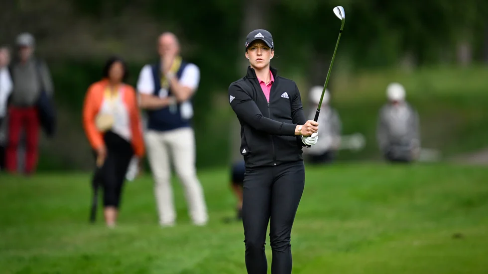Linn Grant ligger på delad tiondeplats i Evian Championship. Arkivbild.