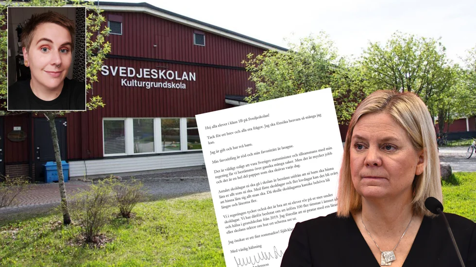 Magdalena Andersson svarade på elevernas brev.