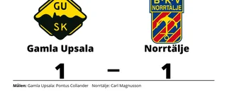 Gamla Upsala tappade ledning till oavgjort mot Norrtälje