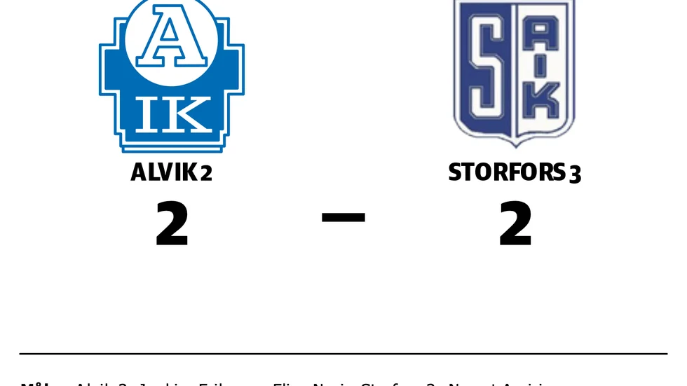Alviks IK 2 spelade lika mot Storfors AIK 3