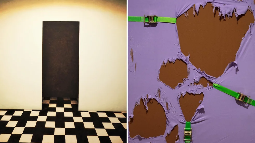 Från vänster: "Stations" av Fredrik Brånnstad, "Brown femme" av Alejandro Montero Bravo