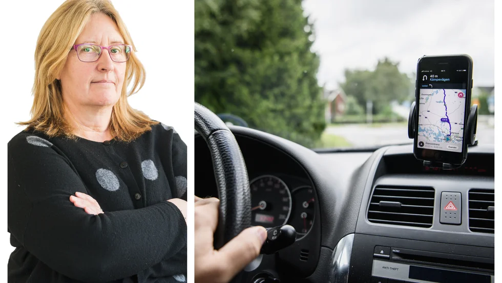 Catrin Pihl skäller på gps:en.