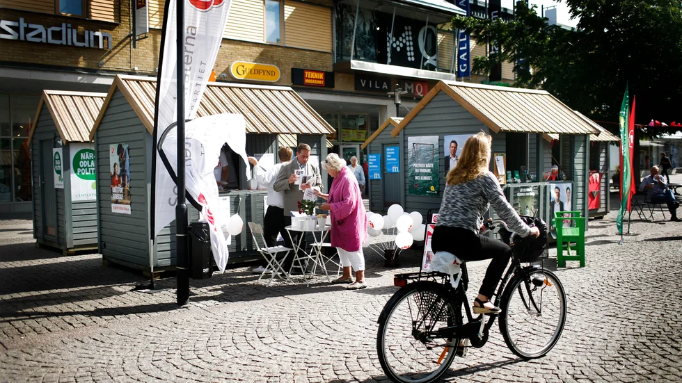 Valstugor i Visby under valrörelsen 2014