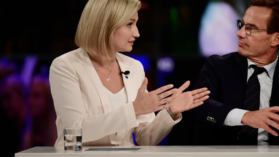 Ebba Busch (KD) och Ulf Kristersson (M).