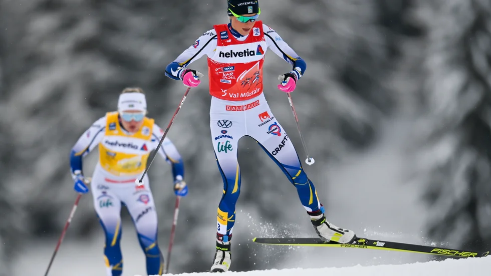 Frida Karlsson kom till start i jaktstarten, men lyckades inte klättra i resultatlistan.