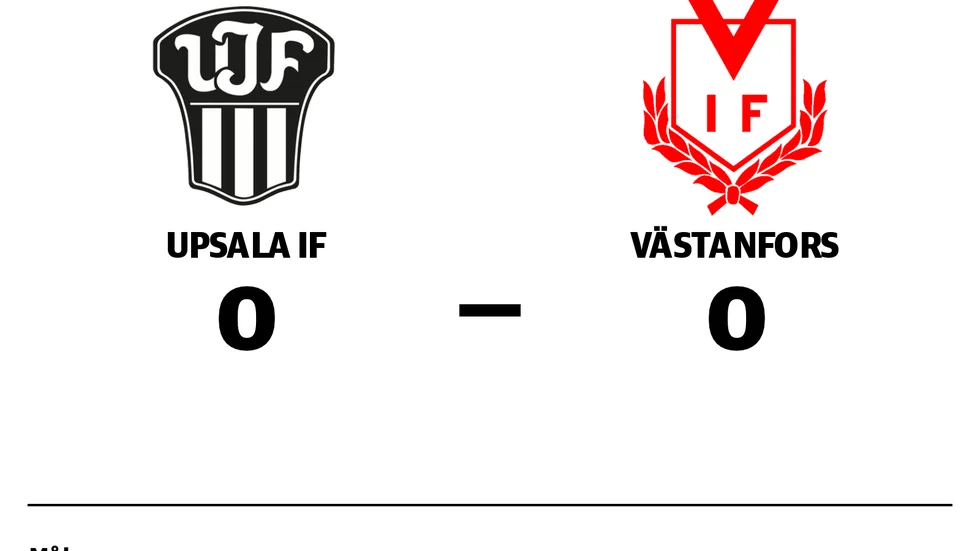 Upsala IF spelade lika mot Västanfors IF FK