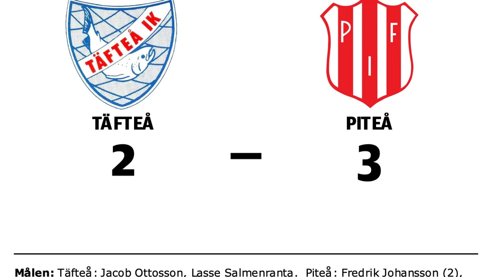 Täfteå IK förlorade mot Piteå IF FF