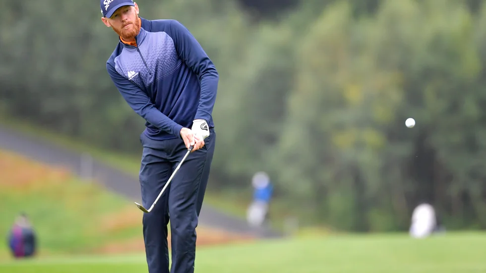Sebastian Söderberg är två slag från ledning i Wales Open. Arkivbild.