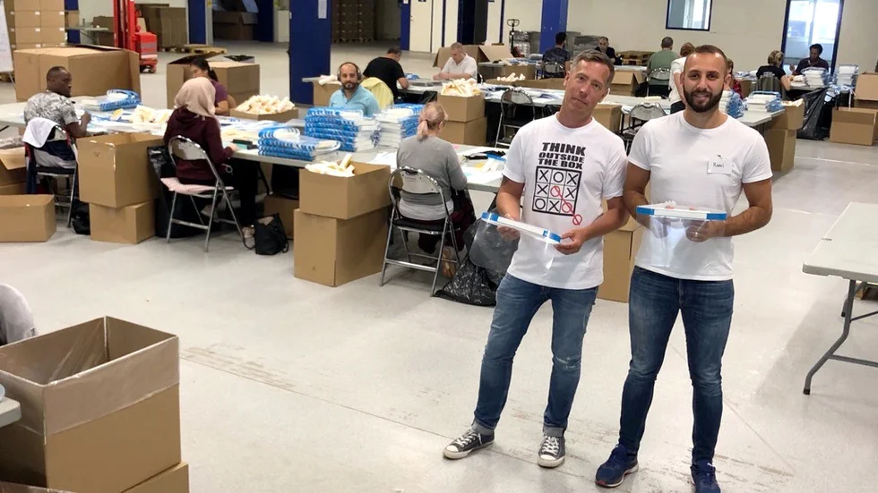Marcus Kåtorp och platschef Ramil Ghreibo, på plats i produktionslokalerna i gamla Luxor.