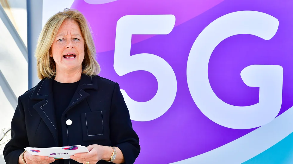 Telia, med vd Allison Kirkby, är en av aktörerna som godkänts för att delta i auktionerna av 5G-frekvenser. Arkivbild.