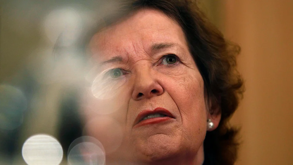Mary Robinson, Irlands första kvinnliga president, leder gruppen "The elders" som bildades av Sydafrikas förre president Nelson Mandela. Gruppen uppmanar nu USA:s president Donald Trump att erkänna sig besegrad. Arkivbild från 2015.