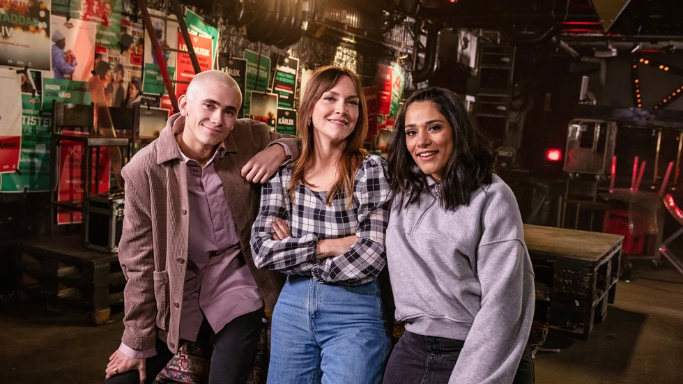 Musikhjälpen 2020 leds av Brita Zackari, Farah Abadi och Felix Sandman. Pressbild.