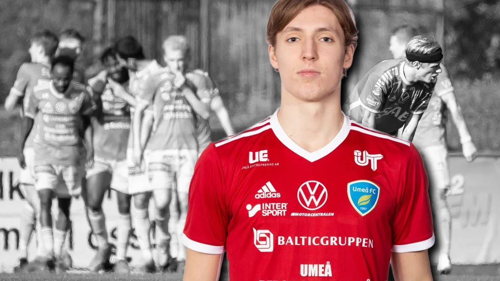 Måns Nygren gör sin andra säsong i Umeå FC:s organisation och just nu blåser det rejält i klubben. Bilden är ett montage.