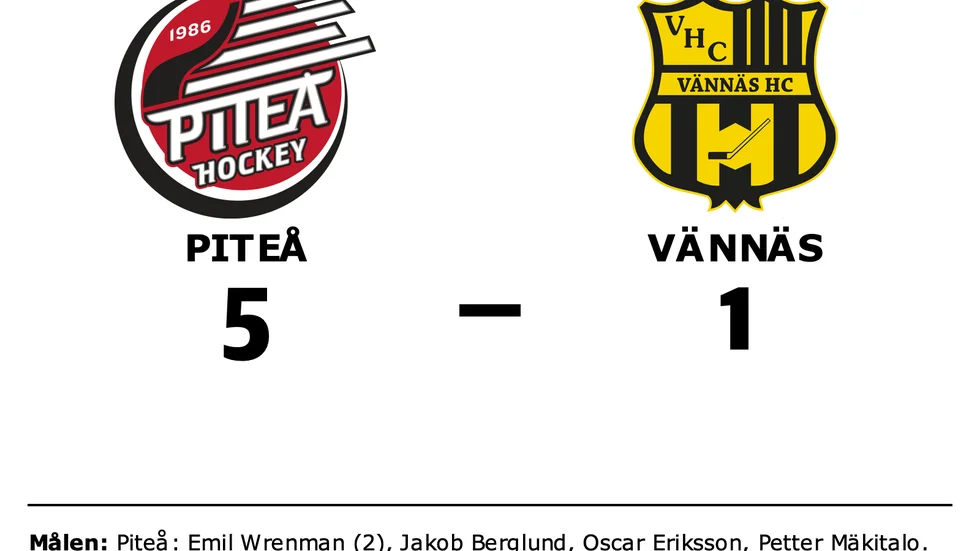 Piteå vann mot Vännäs