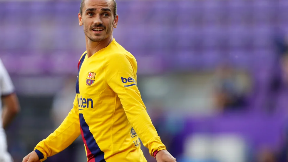 Barcelonas Antoine Griezmann är borta med en lårskada på obestämd tid. Arkivbild.