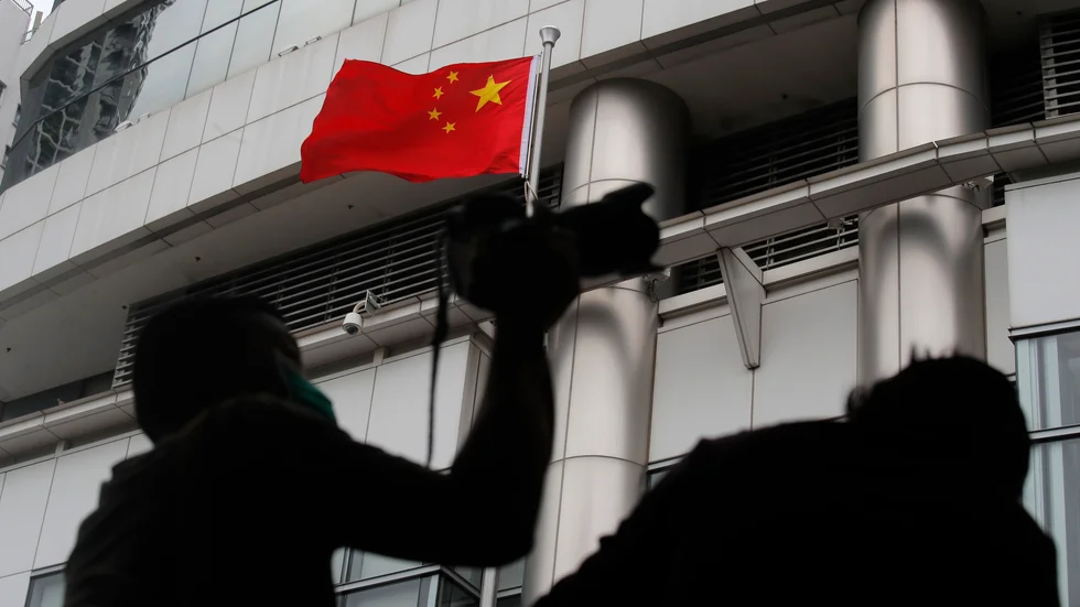 Hong Kong 8 juli. Kina öppnar det nya säkerhetskontoret i Hong Kong.