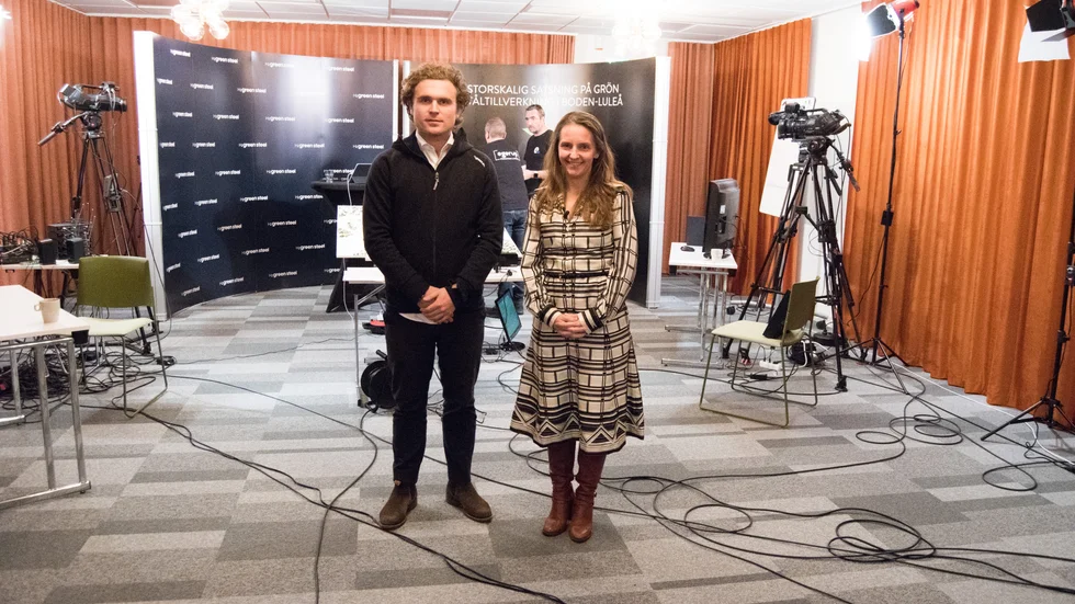 Carl Johan Mix och Maria Persson Gulda, H2 Green Steel, arrangerade ett samrådsmöte för bodensarna på onsdagskvällen. Det direktsändes ut från Boden Business Park.