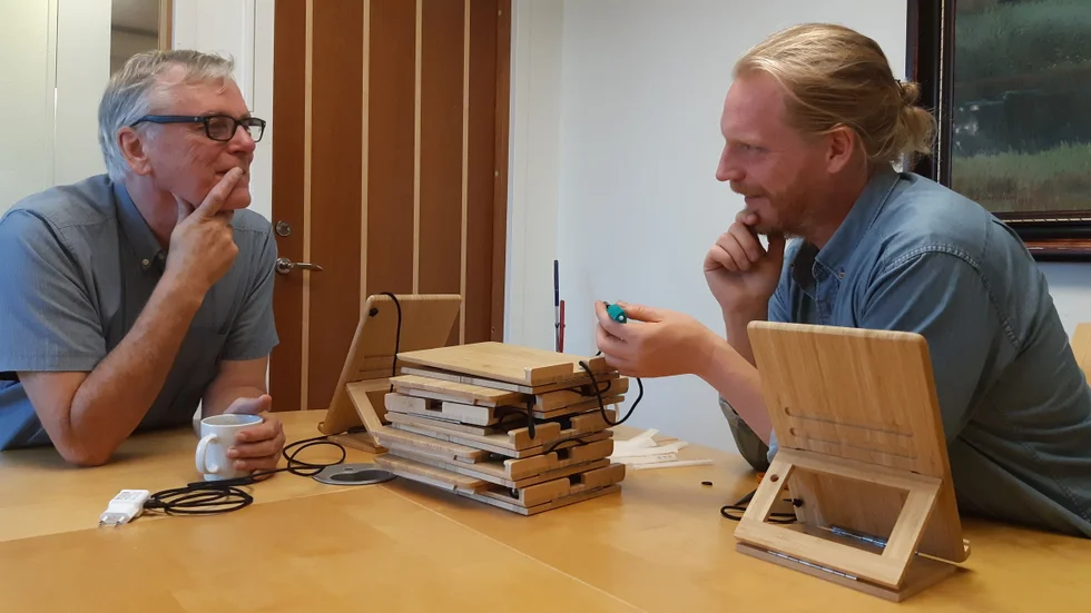 Från vänster: Kjell Sternberger och Marcus Ternstedt är en del av gänget bakom pilotprojektet "Bubblan" i Vingåker.