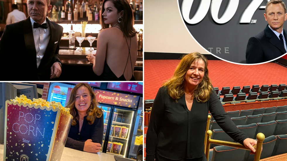 Monica Röbech, platschef på Biostaden i Eskilstuna, laddar inför premiären av nya Bondfilmen.