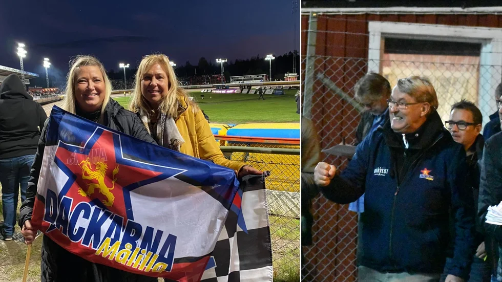 Linda Södergren och Catarina Karlsson till vänster. Tomas Karlsson knyter näven till höger.