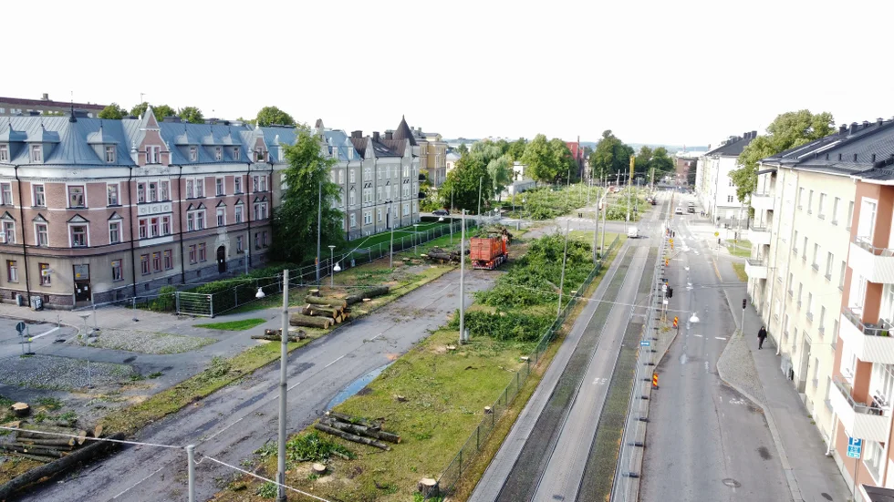 Östra promenaden ser plötsligt väldigt annorlunda ut jämfört med hur vi är vana vid att se det klassiska stråket.