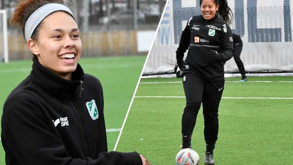 Rebekah O'Brien, till vänster, har återhämtat sig efter sin skada och tar plats i truppen till matchen mot Jitex. Carla Portillo är i full träning men spelar inte i helgen. (Bilden är ett montage)
