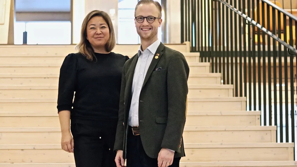 Jessica Polfjärd,  Europaparlamentariker för Moderaterna, och Andreas Löwenhöök, oppositionsråd för Moderaterna i Skellefteå.