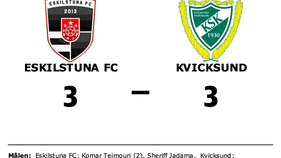 Eskilstuna FC spelade lika mot Kvicksunds SK