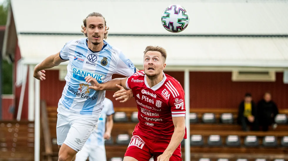 Spelmotorn Fredrik Johansson och hans Piteå IF fick ge sig med matchens enda mål för Gefle (Arkivbild)