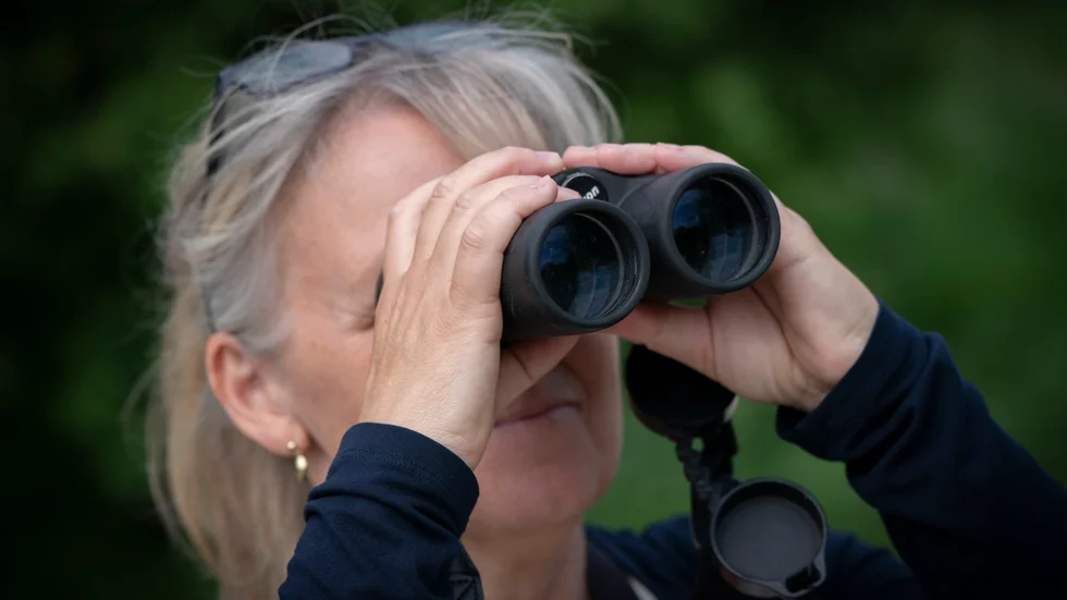 Naturpedagog Anette Barr i Silvåkratornet vid Krankesjön utanför Lund.