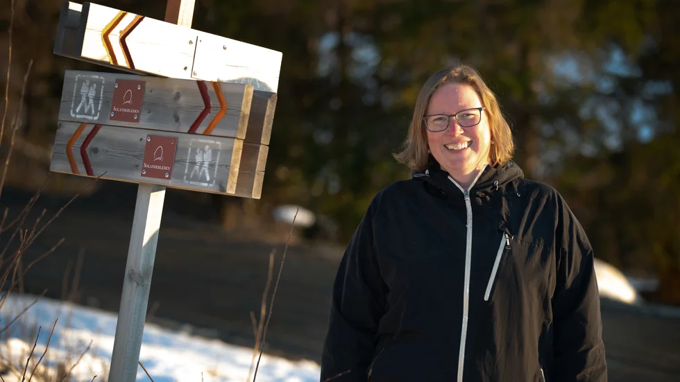 Maria Johanssons intresse för vandring som lågintensiv motionsform, väcktes när Solanderledens markeringar dök upp i närheten av hennes stuga.