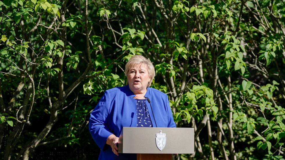 Norges avgående statsminister Erna Solberg kommenterar valresultatet dagen efter nederlaget.