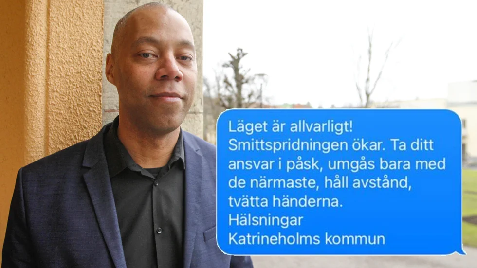 Under torsdagens skickades ett kris-SMS till 13 709 adresser i Katrineholm. "Läget är allvarligt", säger Pscal Tshibanda, kommunikationschef.