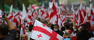 Stora demonstrationer för Georgiens exledare