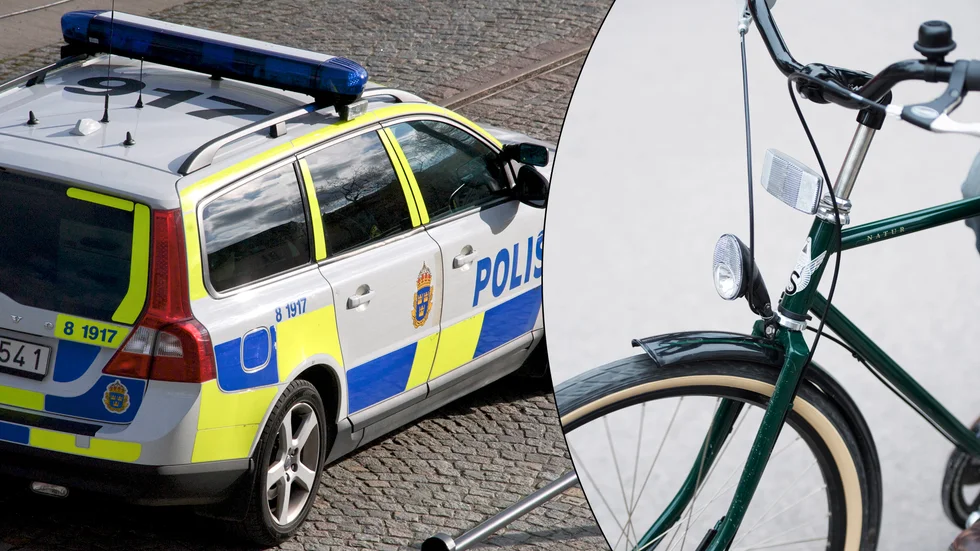 Tre män misstänks för stöld av cykel efter att ha fångats in av polis i Nyfors under natten till fredagen.