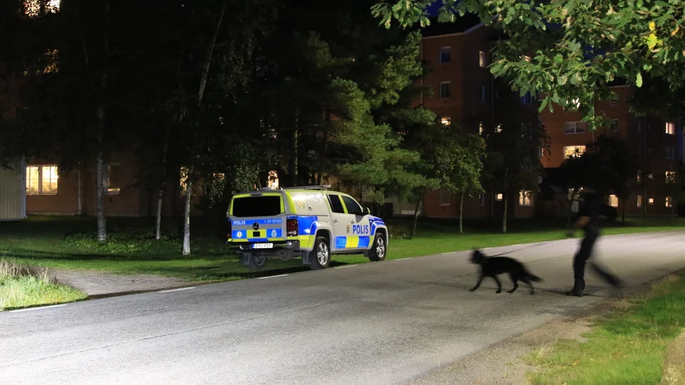 Efter larm om smällar i området fanns flera poliser på plats i Stenhagen under torsdagskvällen.