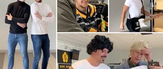 TV: Följ med bakom kulisserna på hockeybilagan • Se Pudas reaktion på sin roll – och skratten mellan tagningarna