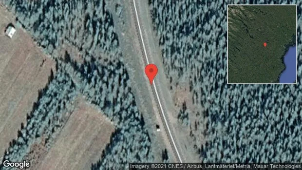 Stopp på väg 95 på grund av singelolycka med en lastbil