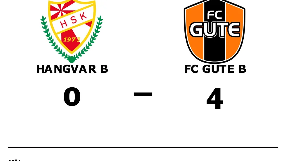 Hangvar SK B förlorade mot FC Gute B
