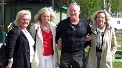Fyra av sex eldsjälar bakom klassträffen i Jokkmokk, Britt-Inger Söderberg, Annika Åkerlund, Leif Åkerlund och Maria Petersen.