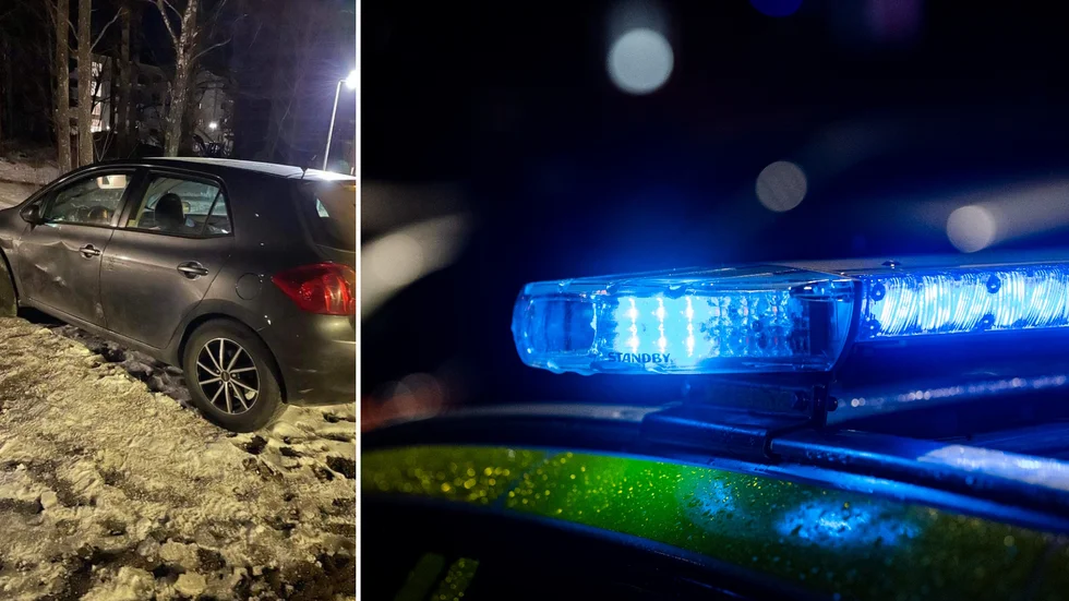 Polisen fick stopp på ekipaget vid Backgatan.